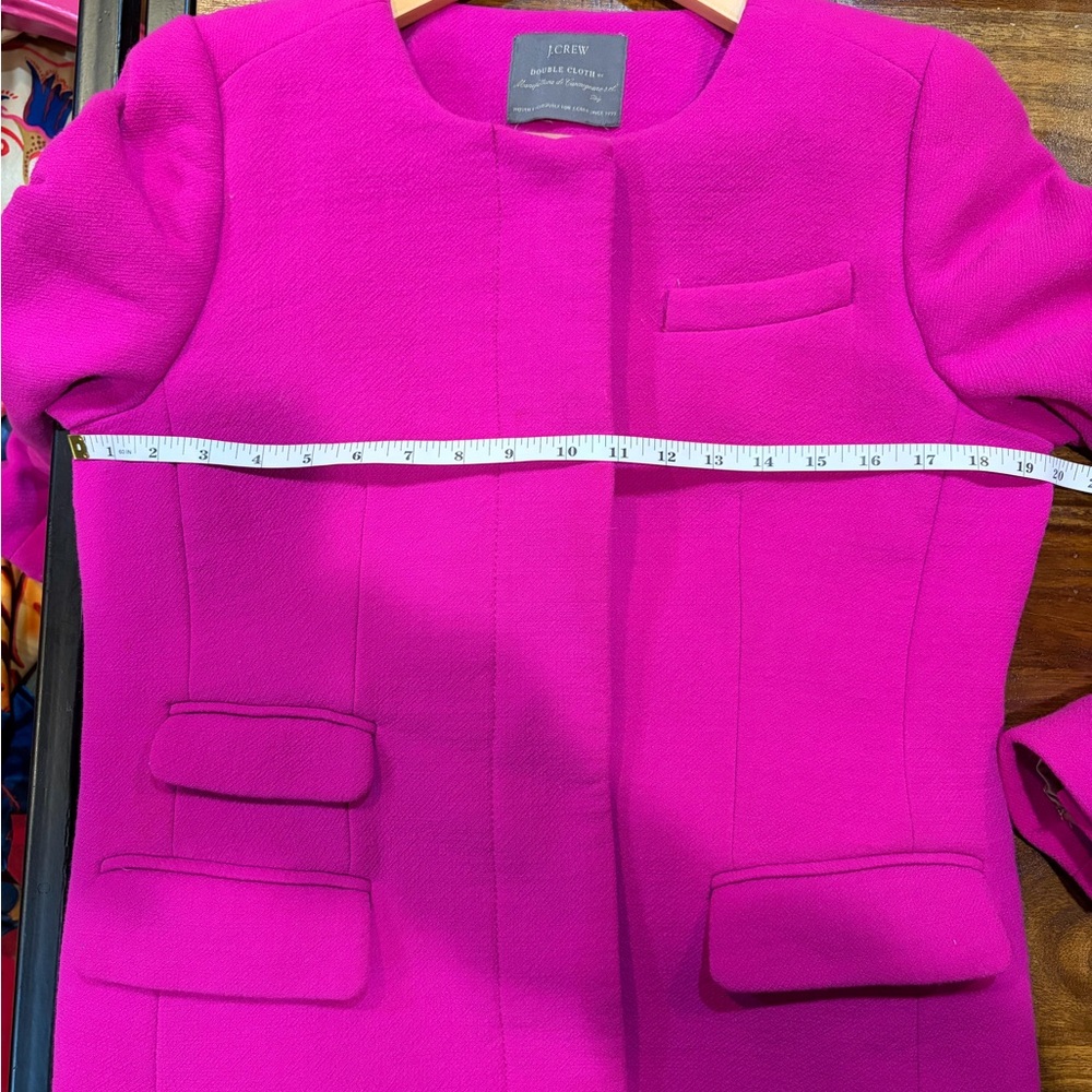 J. Crew Symphony Coat in Double Cloth Vibrant Fuschia Size 10 π - Picture 12 of 17